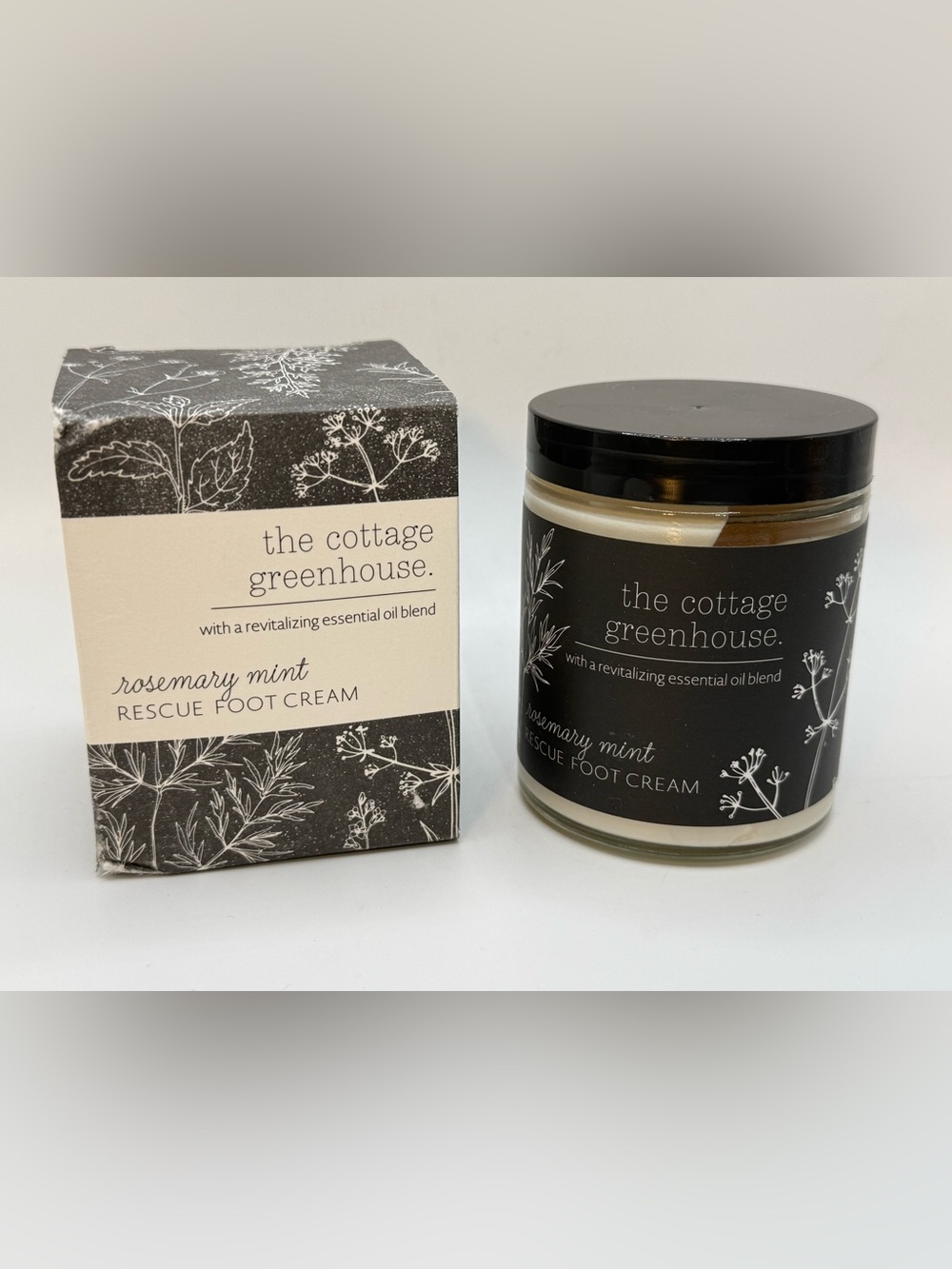 The Cottage Greenhouse rosemary mint rescue foot cream 6oz w/essential oils